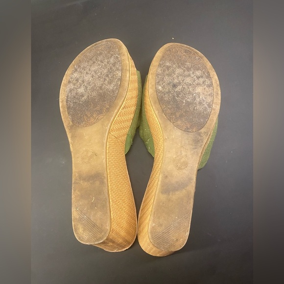 Lindsay Phillips Green Devon Wedge Sandal Size 10 - Picture 6 of 8